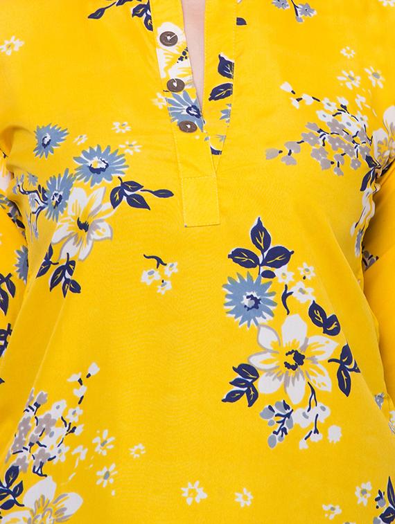mandarin neck floral top - 16649560 - Zoom Image - 5