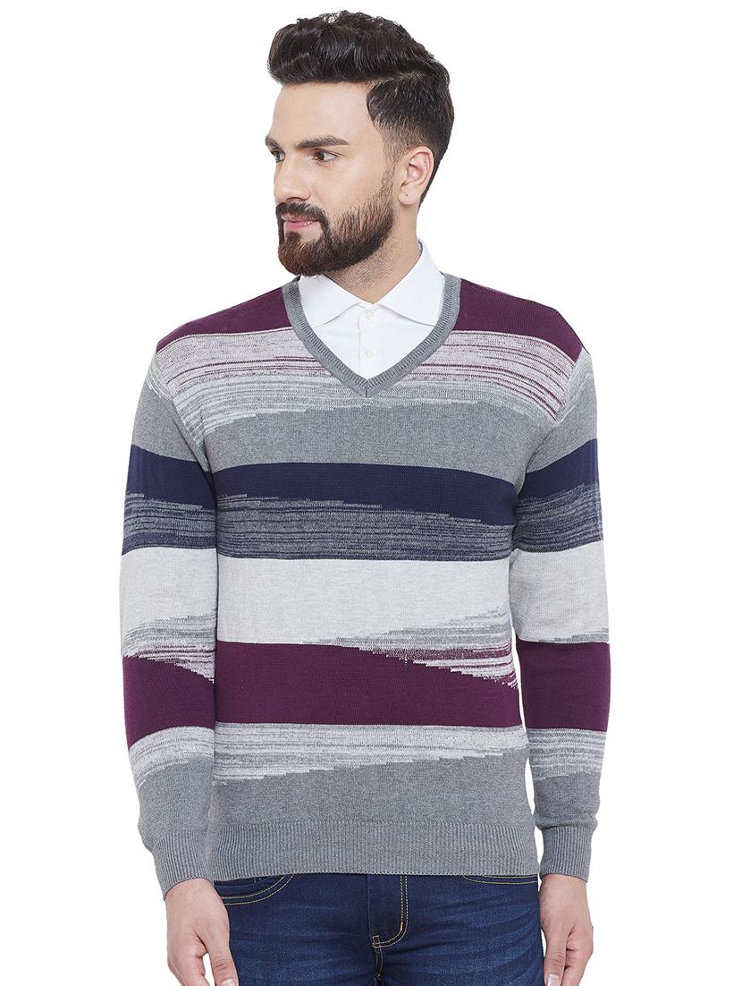 grey striped pullover - 16649582 - Zoom Image - 1