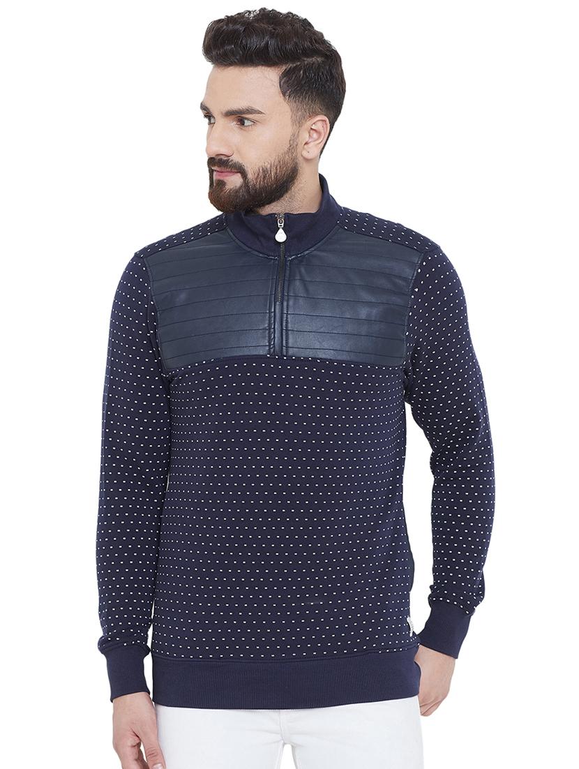navy blue printed sweatshirt - 16649589 - Zoom Image - 1