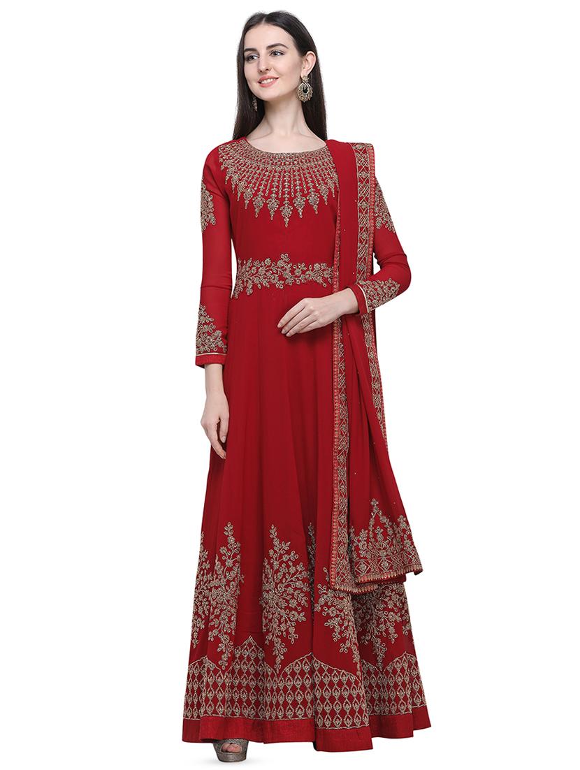 embroidered semi-stitched suit - 16649614 - Zoom Image - 1