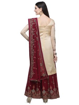 embroidered semi-stitched suit - 16649624 - Standard Image - 3
