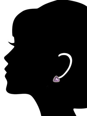 purple metal studs earring - 16649826 - Standard Image - 3