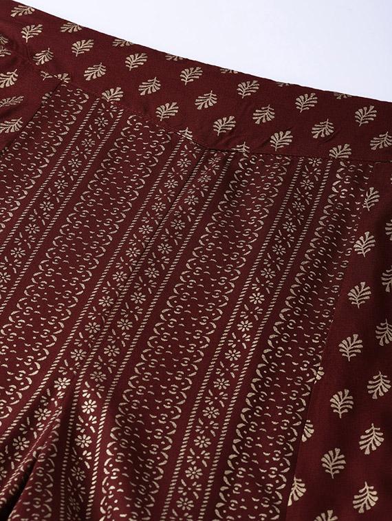 yoke embroidered kurta palazzo set - 16649930 - Zoom Image - 5