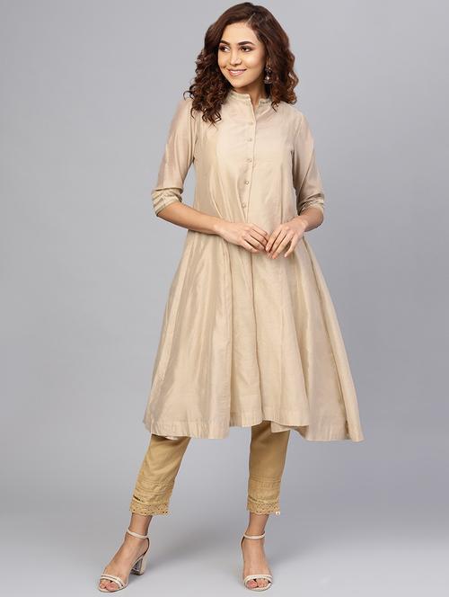 sequined solid kurta with jacket - 16649936 - Standard Image - 1