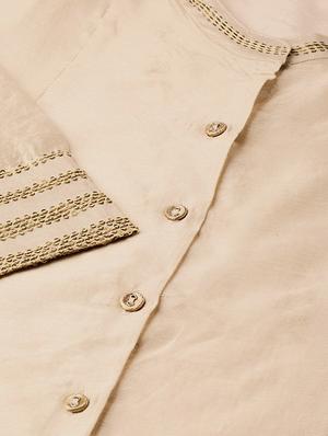 sequined solid kurta with jacket - 16649936 - Standard Image - 4