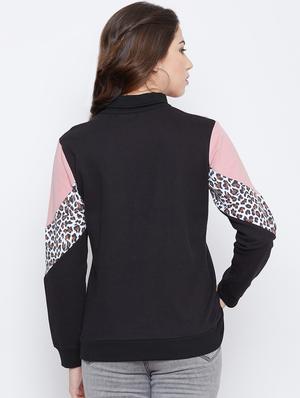 color block stand collar sweatshirt - 16649949 - Standard Image - 3