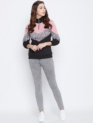 color block stand collar sweatshirt - 16649949 - Standard Image - 4