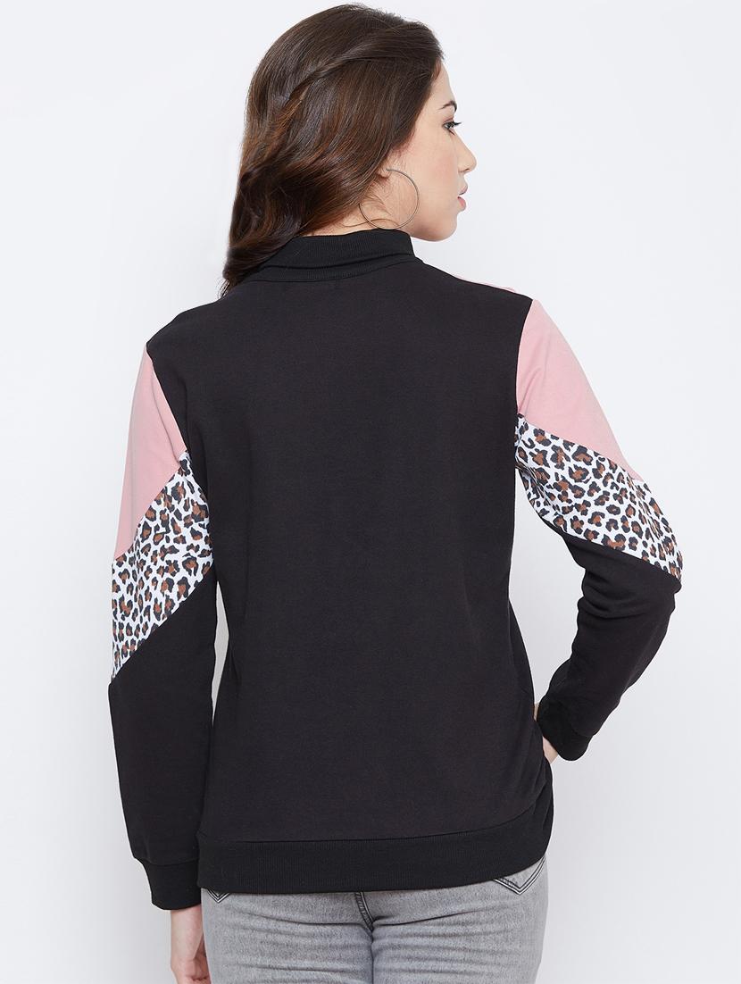 color block stand collar sweatshirt - 16649949 - Zoom Image - 3