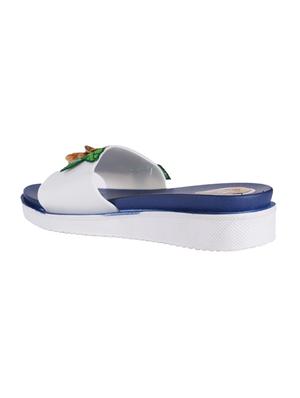 brown faux leather slip on sandals - 16650021 - Standard Image - 3