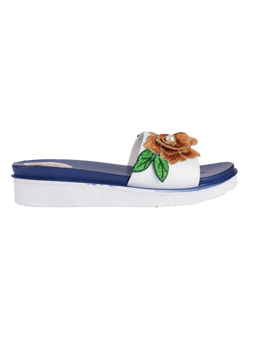 brown faux leather slip on sandals - 16650021 - Zoom Image - 1