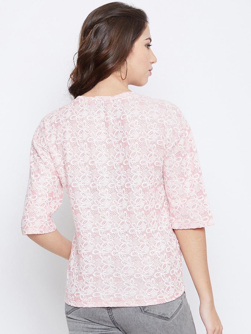 round neck floral top - 16650263 - Zoom Image - 3