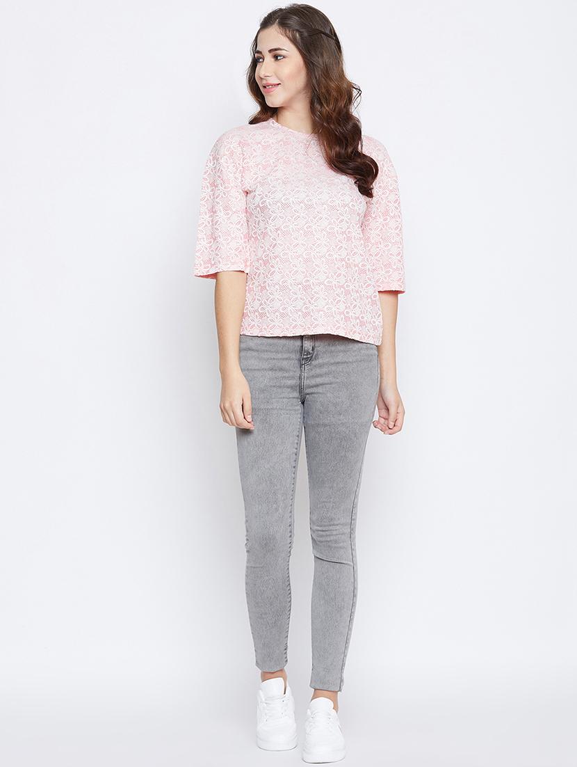 round neck floral top - 16650263 - Zoom Image - 4