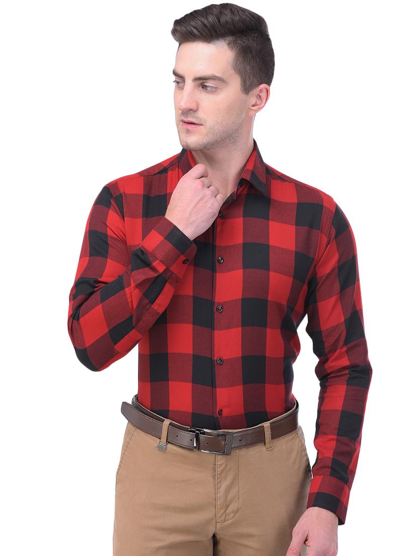 red checkered formal shirt - 16650514 - Zoom Image - 1