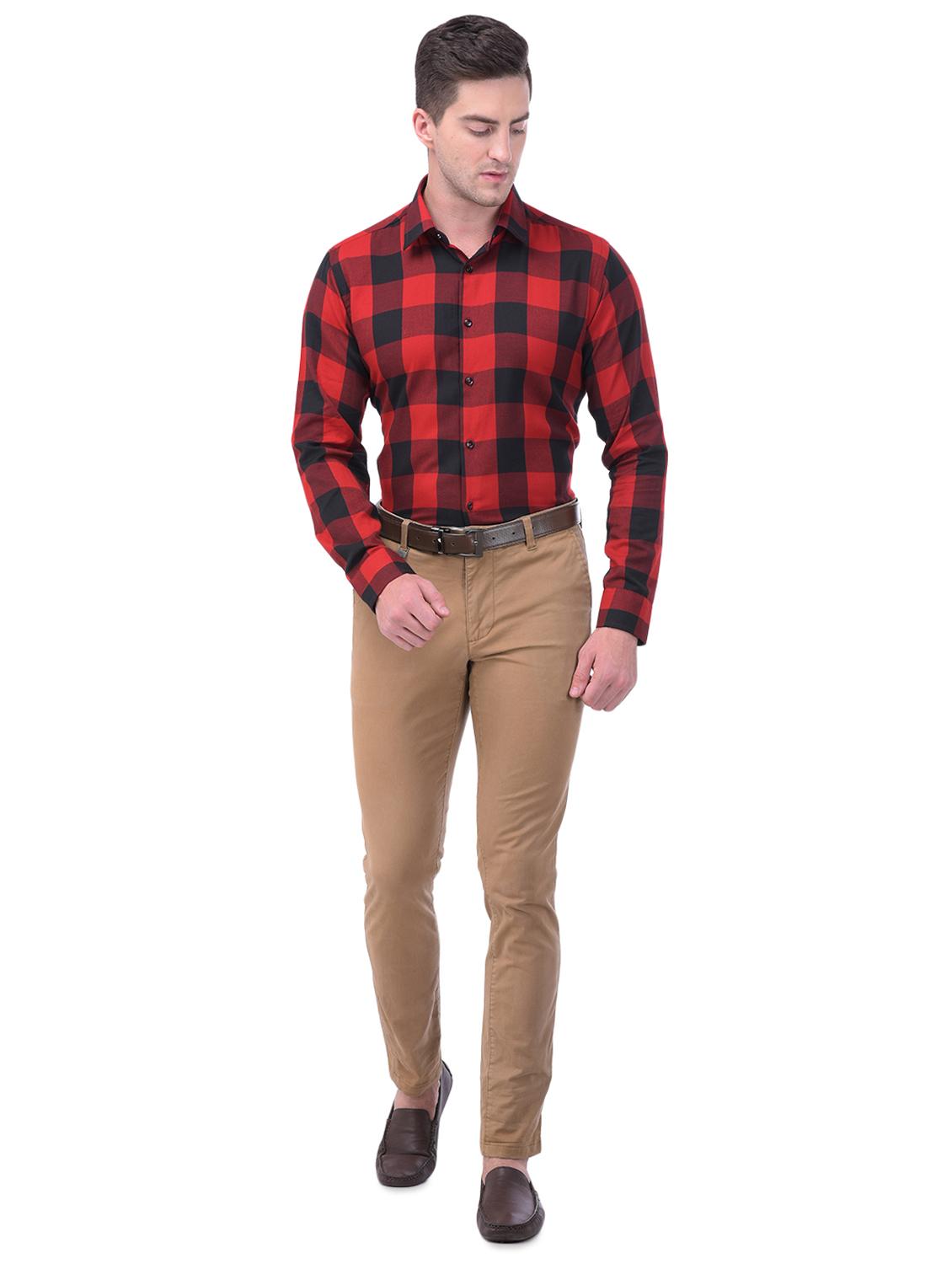 red checkered formal shirt - 16650514 - Zoom Image - 4
