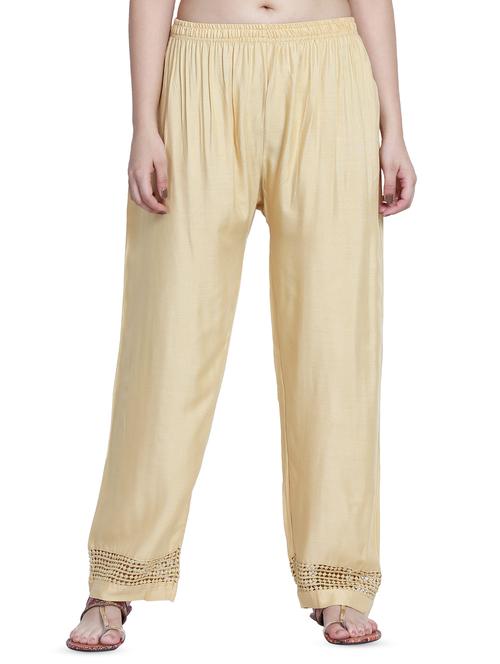 lace detail solid palazzo - 16650562 - Standard Image - 1