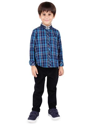 blue colored cotton shirt - 16650657 - Standard Image - 4