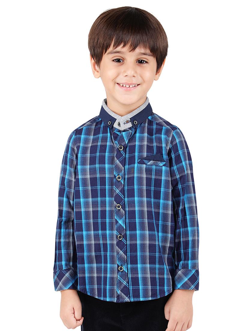 blue colored cotton shirt - 16650657 - Zoom Image - 1