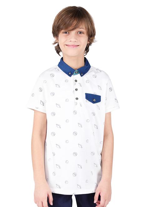 white cotton pocket detail t-shirt - 16650665 - Standard Image - 1