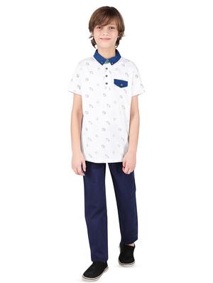 white cotton pocket detail t-shirt - 16650665 - Standard Image - 4