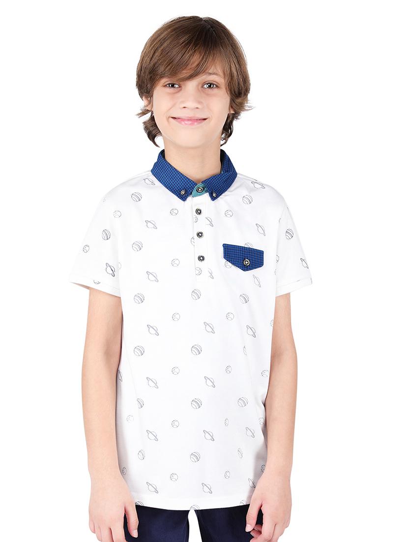 white cotton pocket detail t-shirt - 16650665 - Zoom Image - 1