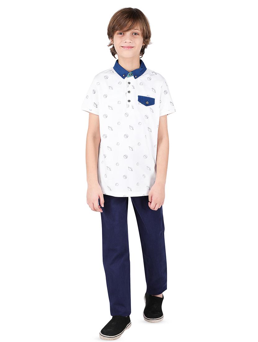 white cotton pocket detail t-shirt - 16650665 - Zoom Image - 4