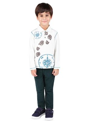 white cotton, long sleeved t-shirt - 16650667 - Standard Image - 4