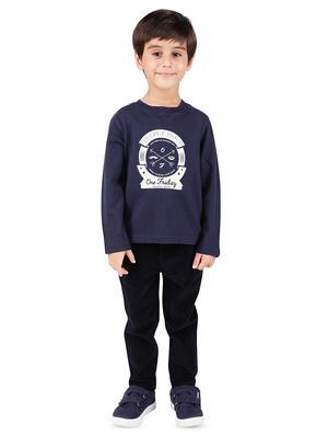 blue cotton crew neck t-shirt - 16650671 - Standard Image - 4