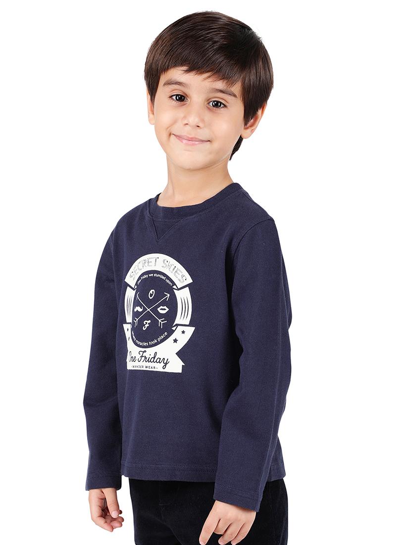 blue cotton crew neck t-shirt - 16650671 - Zoom Image - 2