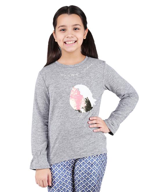 grey crew neck solid top - 16650724 - Standard Image - 1