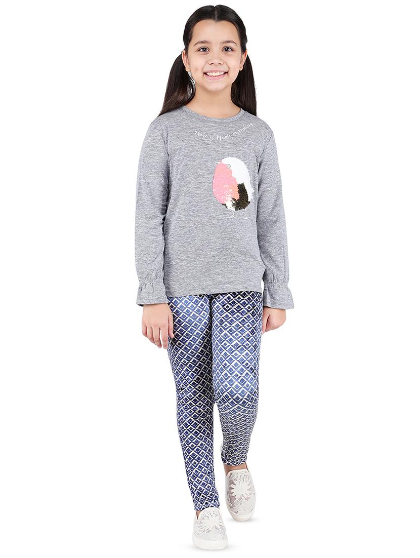 grey crew neck solid top - 16650724 - Zoom Image - 4