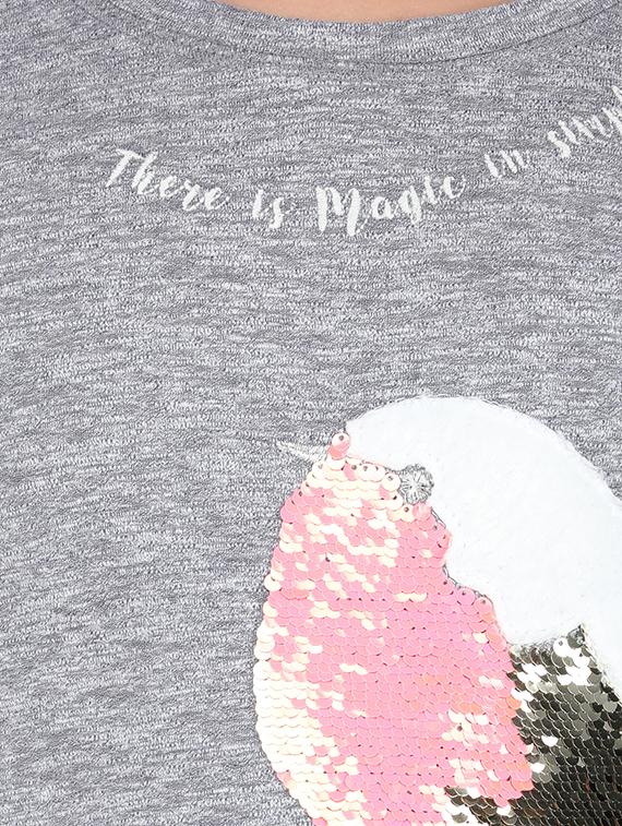 grey crew neck solid top - 16650724 - Zoom Image - 5