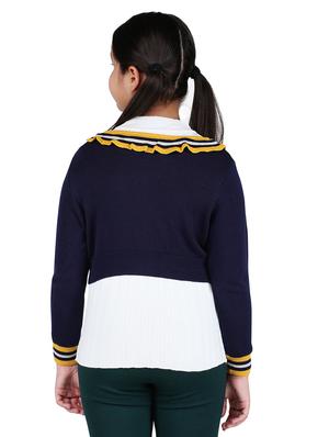 blue long sleeved crop shrug - 16650746 - Standard Image - 3