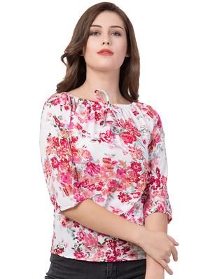 off shoulder floral top - 16650950 - Standard Image - 2