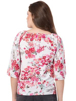 off shoulder floral top - 16650950 - Standard Image - 3