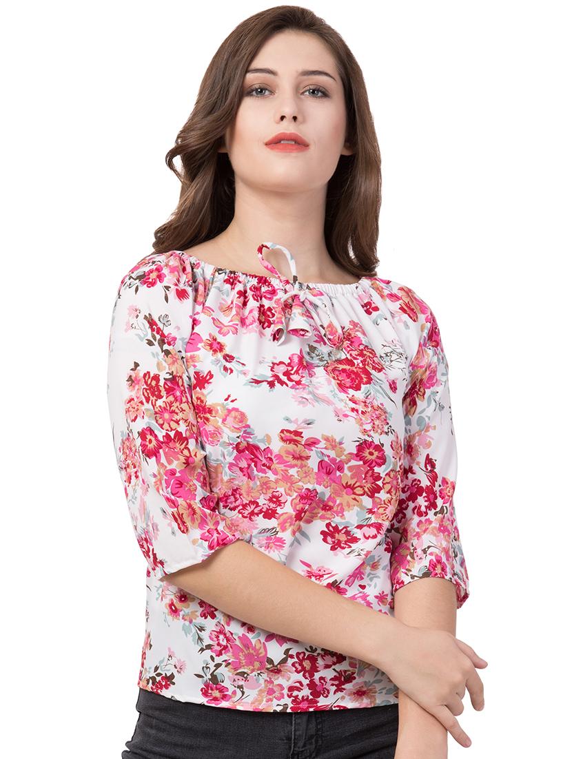 off shoulder floral top - 16650950 - Zoom Image - 2