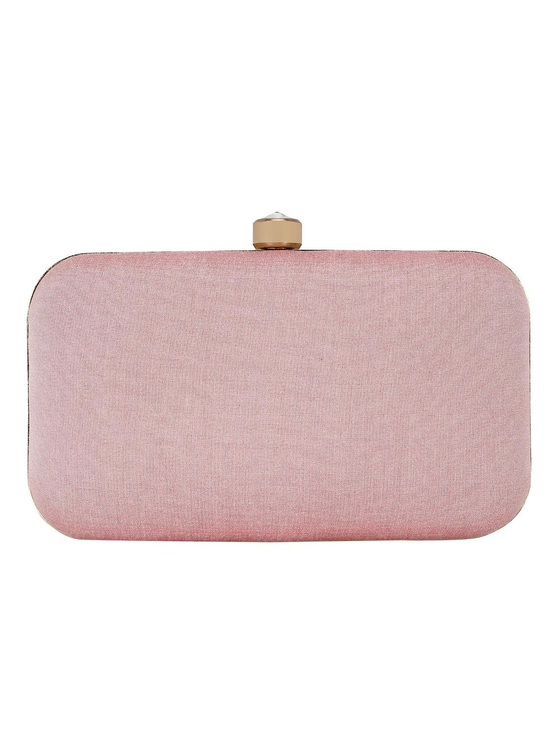 pink faux silk box clutch - 16651079 - Zoom Image - 2