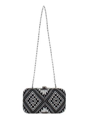 black cotton box clutch - 16651088 - Standard Image - 5