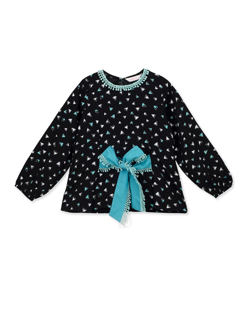 contrast tie knot lace detail top - 16651199 - Zoom Image - 1