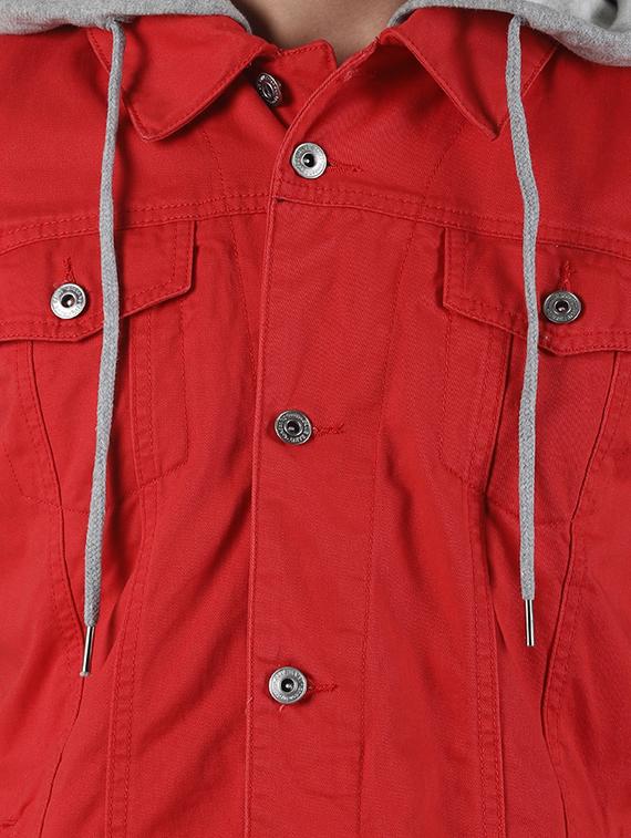 red color block denim jacket - 16653074 - Zoom Image - 5