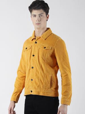 yellow solid corduroy jacket - 16653080 - Standard Image - 2