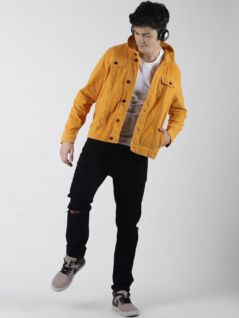 yellow solid corduroy jacket - 16653080 - Zoom Image - 4