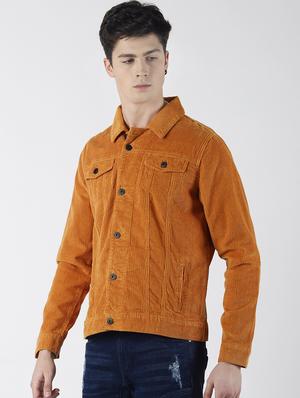 brown solid corduroy jacket - 16653082 - Standard Image - 2