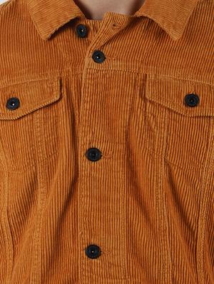 brown solid corduroy jacket - 16653082 - Standard Image - 5