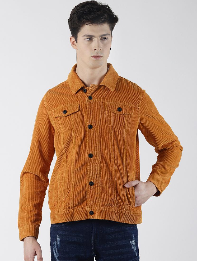 brown solid corduroy jacket - 16653082 - Zoom Image - 1