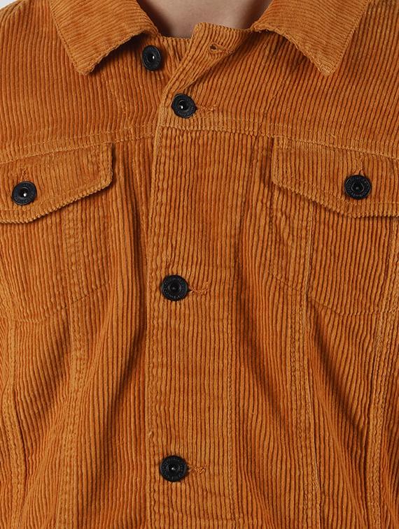brown solid corduroy jacket - 16653082 - Zoom Image - 5