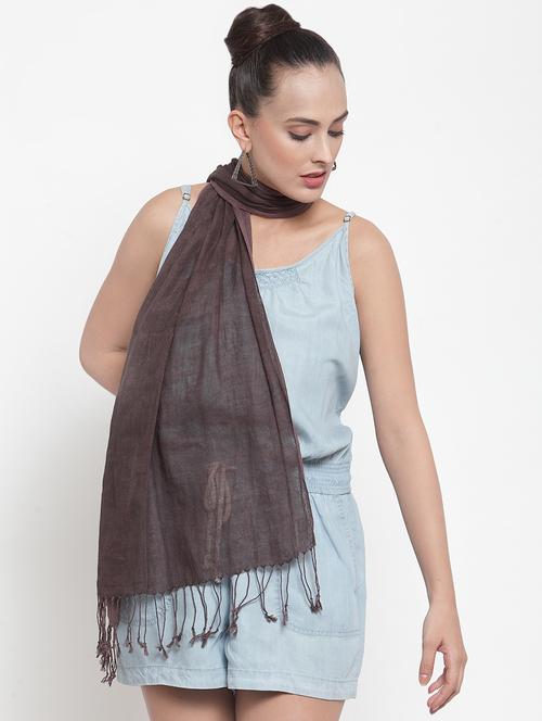 brown cotton stole - 16653660 - Standard Image - 1