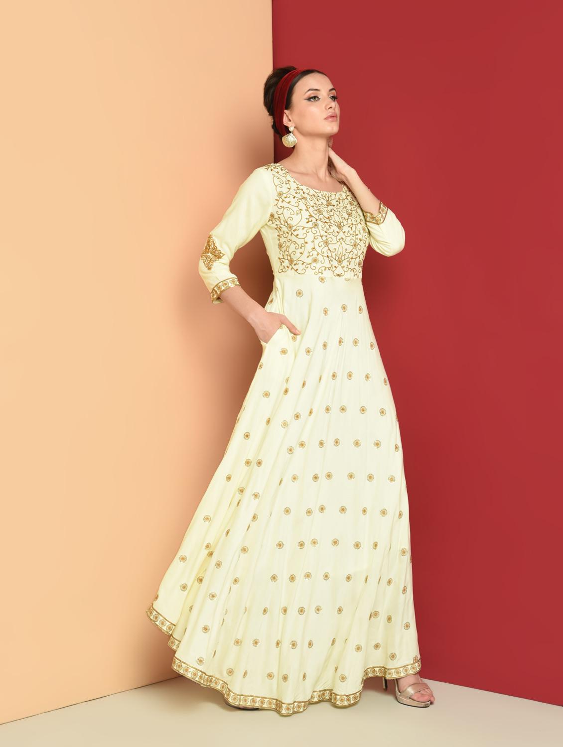 embroidered anarkali gown - 16654287 - Zoom Image - 1