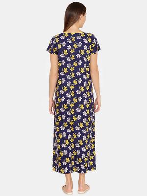 v neck floral nighty - 16654412 - Standard Image - 3