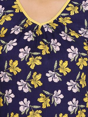 v neck floral nighty - 16654412 - Standard Image - 4