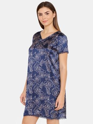 v neck floral nighty - 16654421 - Standard Image - 2